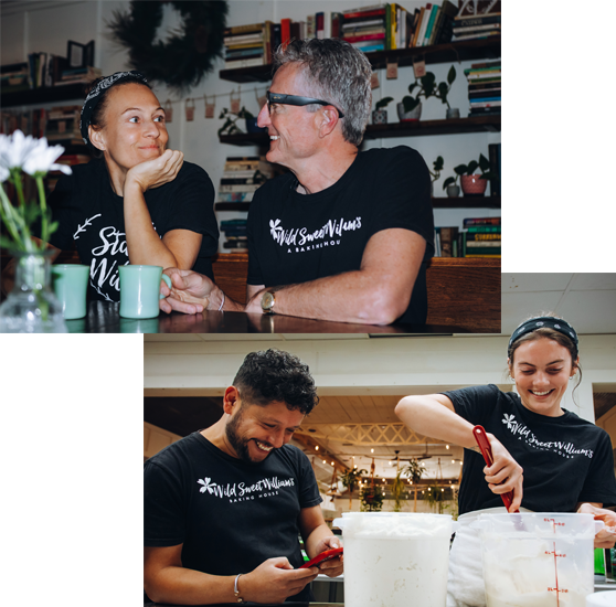 Staff members at work